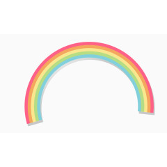 彩虹卡通水彩画素材