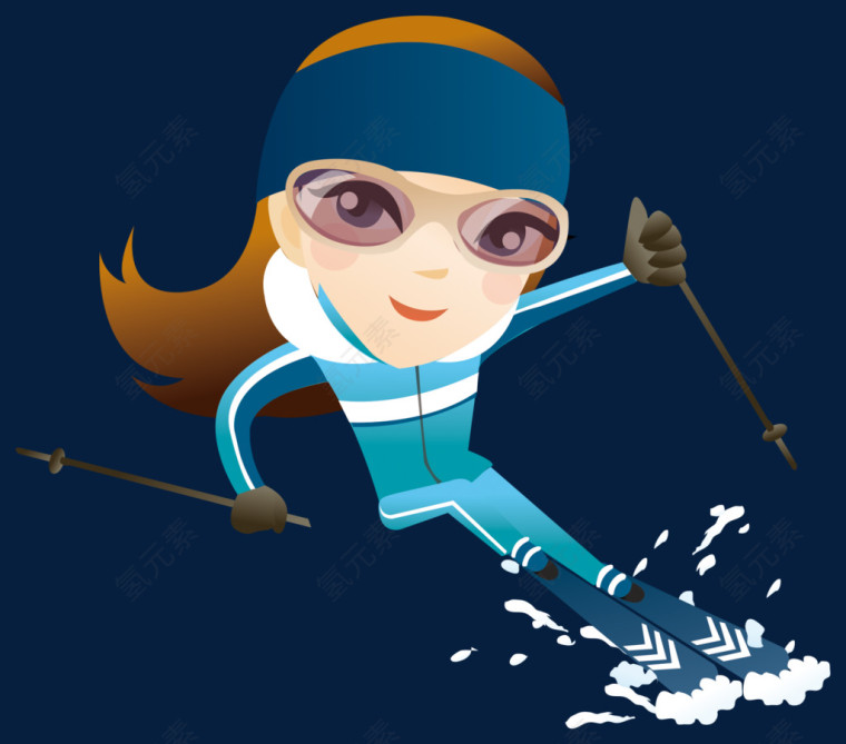 滑雪的女孩