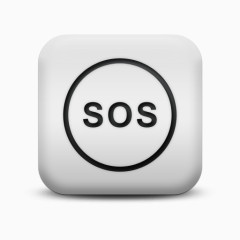 不光滑的白色的广场图标迹象紧急求救信号环绕signs-icons