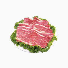 一盘红色肉片PNG元素