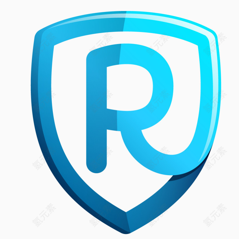 蓝色盾牌字母R