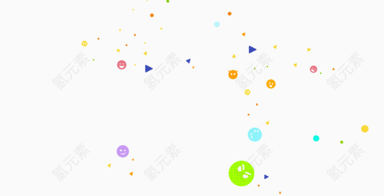彩色小恶魔圆点漂浮素材