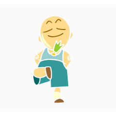 卡通踢毽子的小人