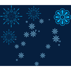 蓝色雪花矢量素材