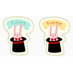 魔术帽里的小兔子贴纸