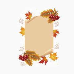 秋叶 植物 卷轴 发黄的纸 树叶 文案背景