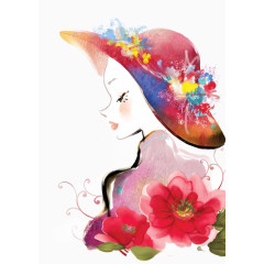水彩女人像
