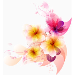 粉色黄色炫彩花朵