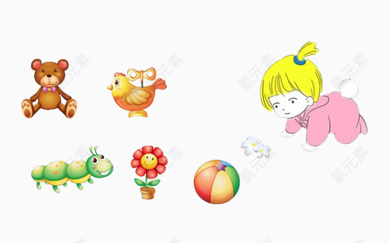 卡通手绘婴儿玩具