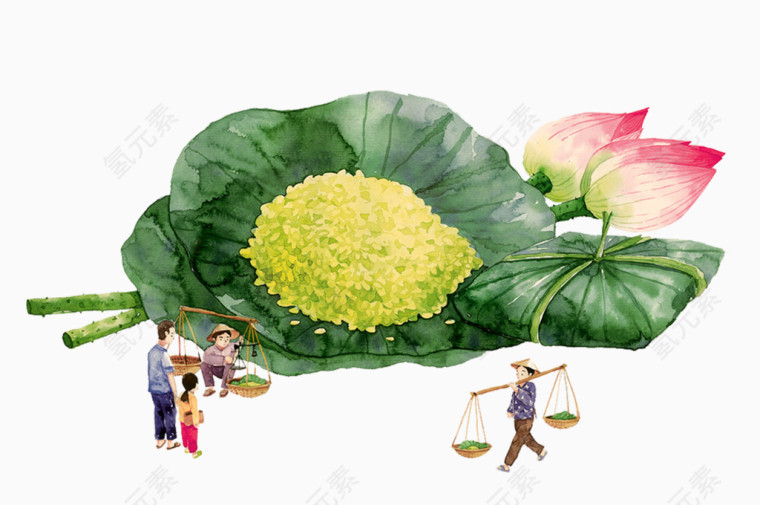 端午节素材荷叶素材