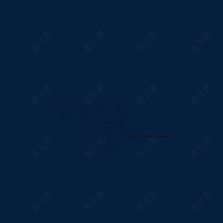 冬季雪花英文艺术字