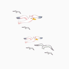 一群飞翔的小鸟