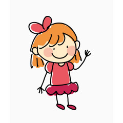 卡通小女孩儿童简笔画