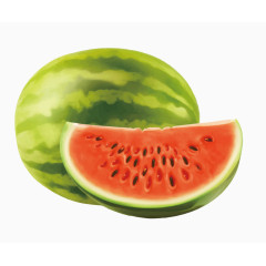 手绘逼真大西瓜