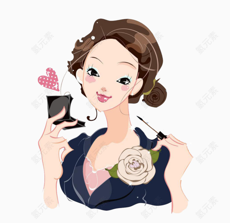 化妆的美女
