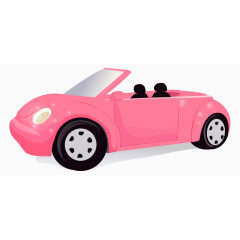 卡通手绘紫色敞篷轿车