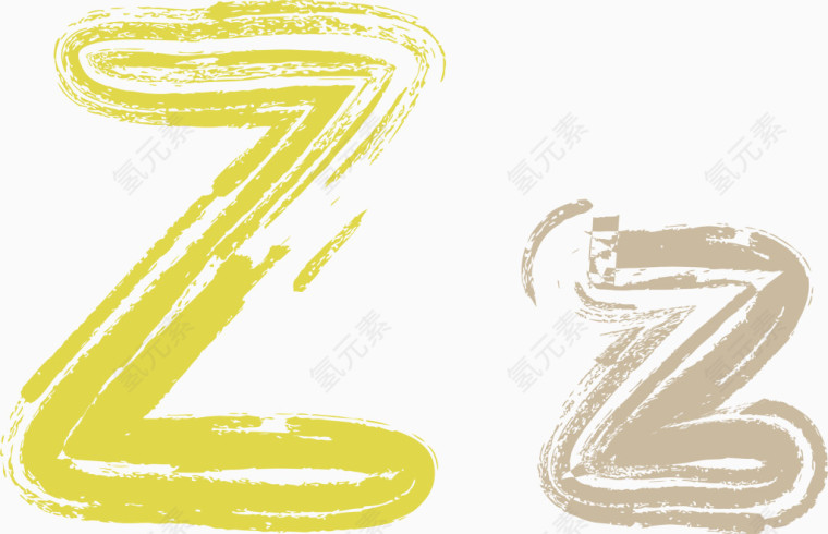 彩色大小写粉笔字母