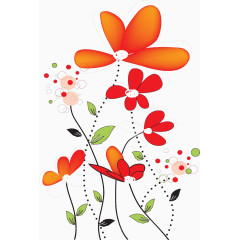 手绘花朵植物线条