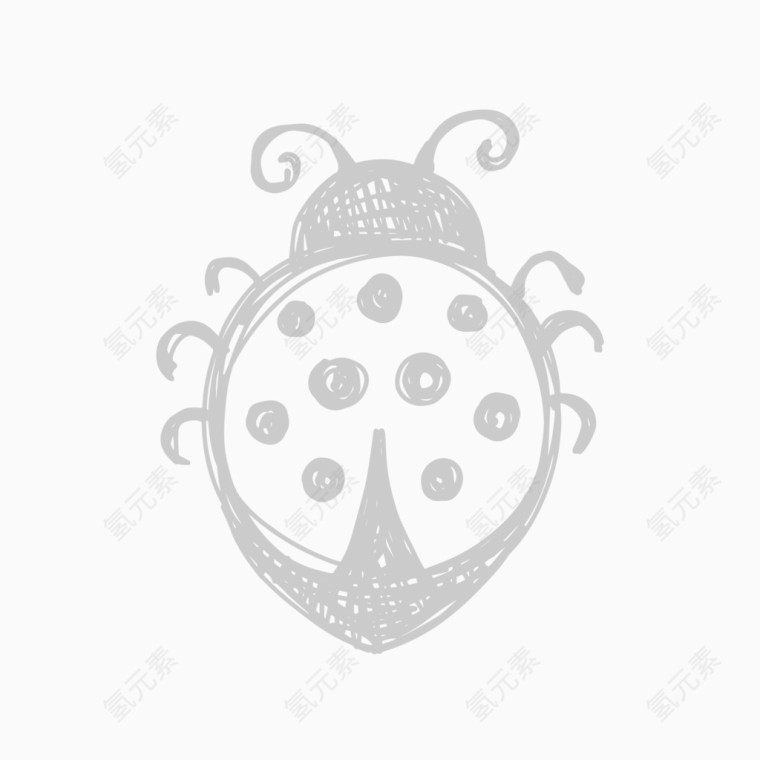 粉笔可爱手绘瓢虫