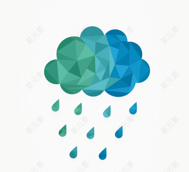 几何形下雨的云朵图片