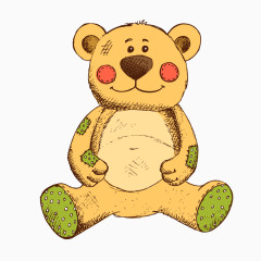 可爱卡通手绘玩具熊
