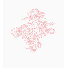 节日古典祥云线描图案素材