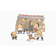 卡通中国过年元素