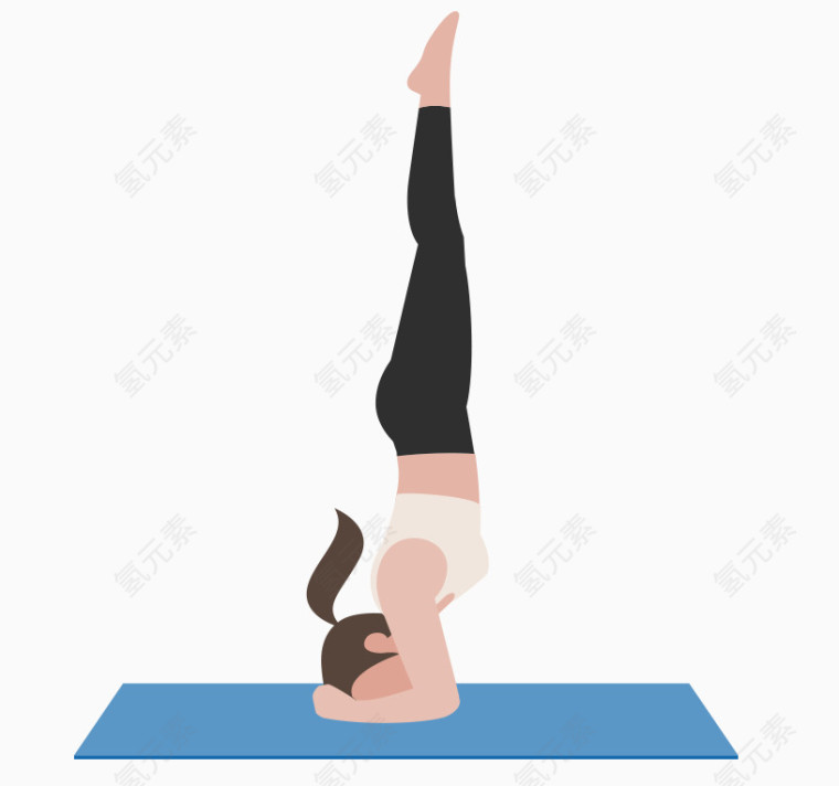 卡通扁平化女人瑜伽