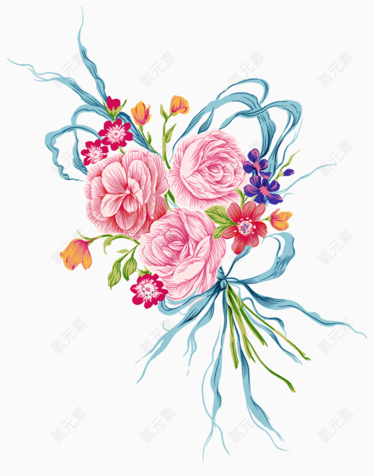 淡雅水彩花
