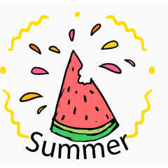 手绘夏日图标