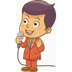 唱歌的小男生矢量图