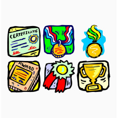 卡通手绘的奖牌