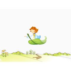 卡通孩童飞翔图片