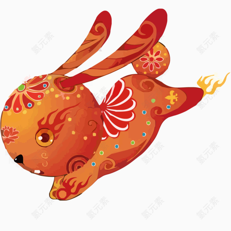 中国元素的兔子