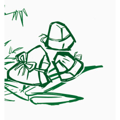 端午粽子手绘线条图