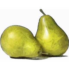 卡通手绘水彩梨子