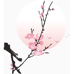 梅花卡通手绘装饰元素