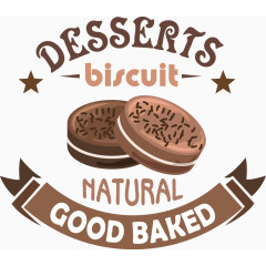 巧克力曲奇饼干标贴矢量图