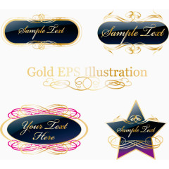 矢量椭圆形标签主题框