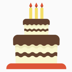 卡通手绘双层蛋糕图标 