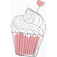 简笔画蛋糕矢量图