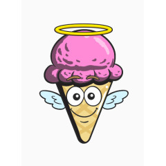 卡通锥奶油表情符号冰蛋卷冰淇凌emojis