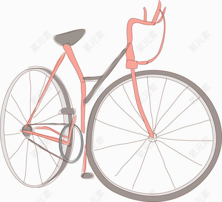 卡通手绘自行车