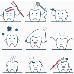 矢量创意牙齿
