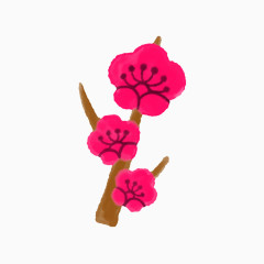 卡通粉色梅花