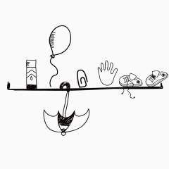 手绘校园元素书架背景矢量素材