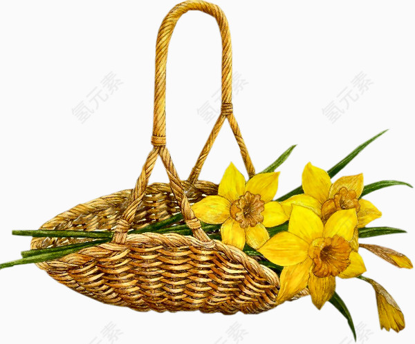 黄色花花篮