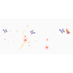 粉色花朵蝴蝶飞舞漂浮素材