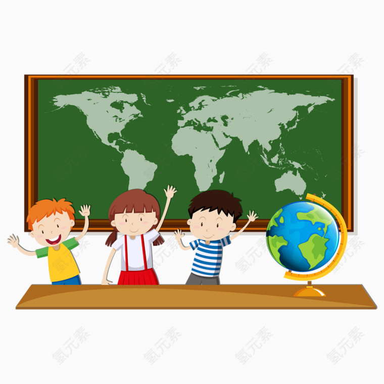 学地理知识的小孩