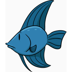 卡通手绘蓝色鱼 
